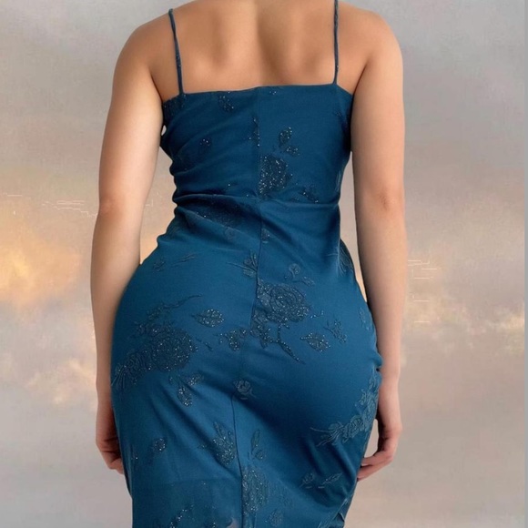 Vintage teal mesh fairy dress - Picture 2 of 7